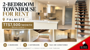 Modern kitchen in a 2-bedroom townhouse for rent in Palmiste